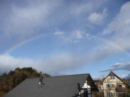2月4日（月）8:00　西の空に虹