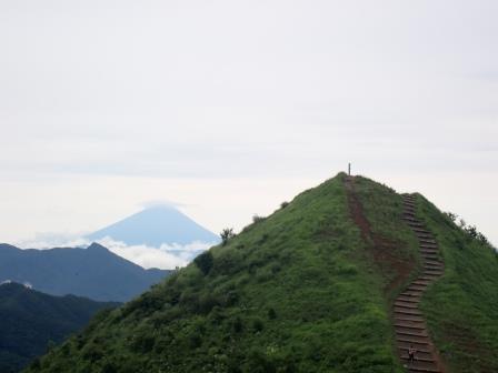 10:48　手前から、飯盛山、曲岳、富士山