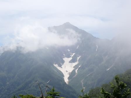 12:31　山頂より　鹿島槍ヶ岳とカクネ里氷河