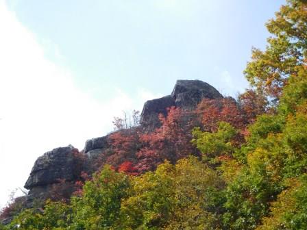 9:07　いつもの様に天狗山にゴリラ岩　でも紅葉