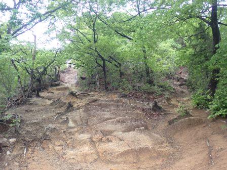 9:31　花崗岩を穿った山道の始まり
