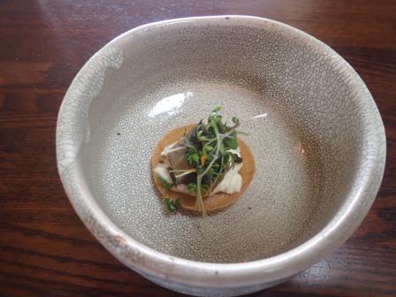 昼食、沢のそば灯、鯖のスモーク