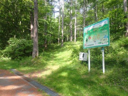8:49　登山口、ここにキャンプ場内もわかるコース案内図