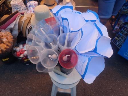 20:53　毎夜9時より始まるロウソク行列を見に行く、大小様々なロウソクが売られていた