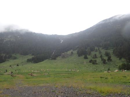 10:53　荷物をホテルに預けて、小雨の中。最後のトレッキングがスタート