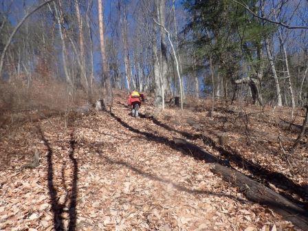 9:55　散策路を外れトレランコースを登り上がる