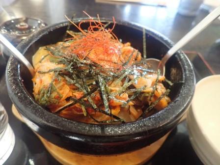 昼食　桔梗屋のカフェ＆ランチ菓々茶寮　上さんの頼んだ石焼キムチビビンバ