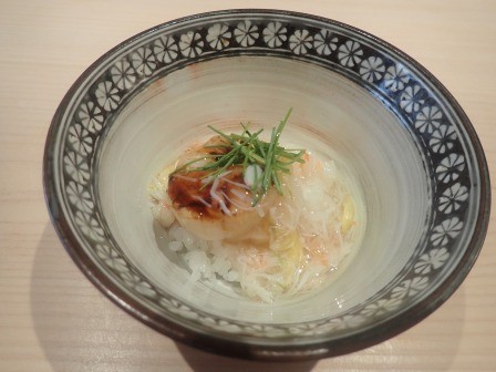 炙り帆立と飯蒸し