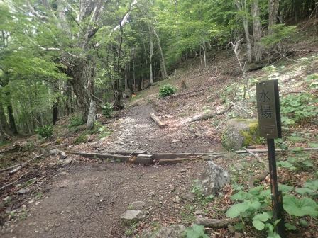 8:47　冨士見平小屋手前の水場