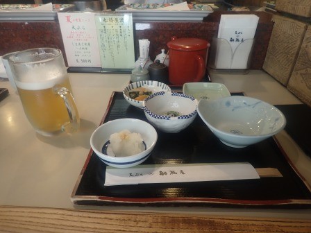 日本時間23日（水）11:49　新宿、天麩羅の船橋屋でブランチ