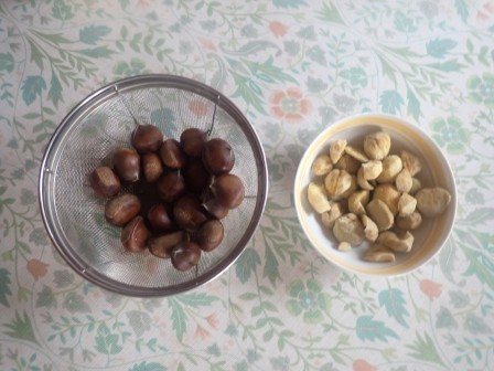 いただいた栗の栗剥き、これで1時間