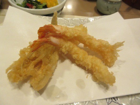 17:49　夕食　新宿　天麩羅の船橋屋　海老と魚介