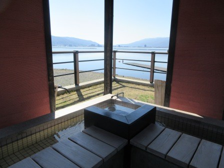 9:23　帰りに入った漕艇場の足湯