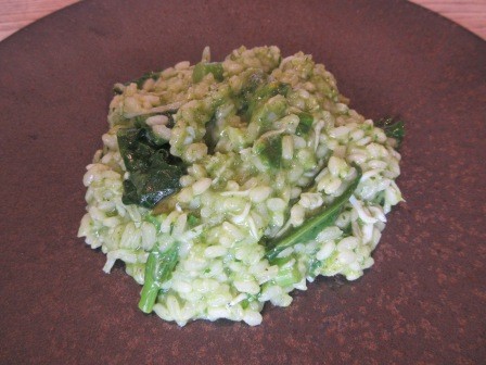 13:29　春の青菜と釜揚げしらすの七分搗き玄米のリゾット